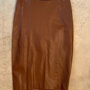 Faux leather pencil skirt